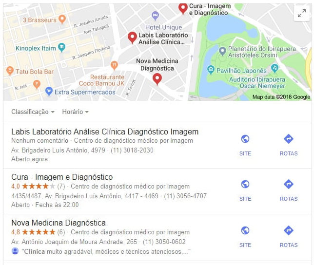 google meu negocio clínicas médicas