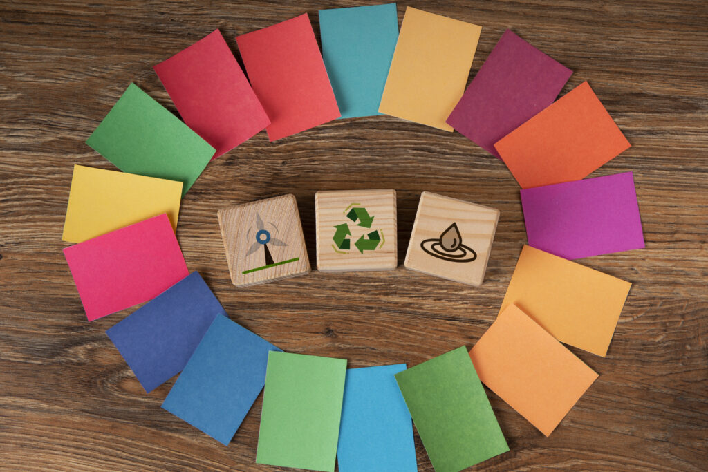 Símbolos que descrevem objetivos de desenvolvimento sustentável